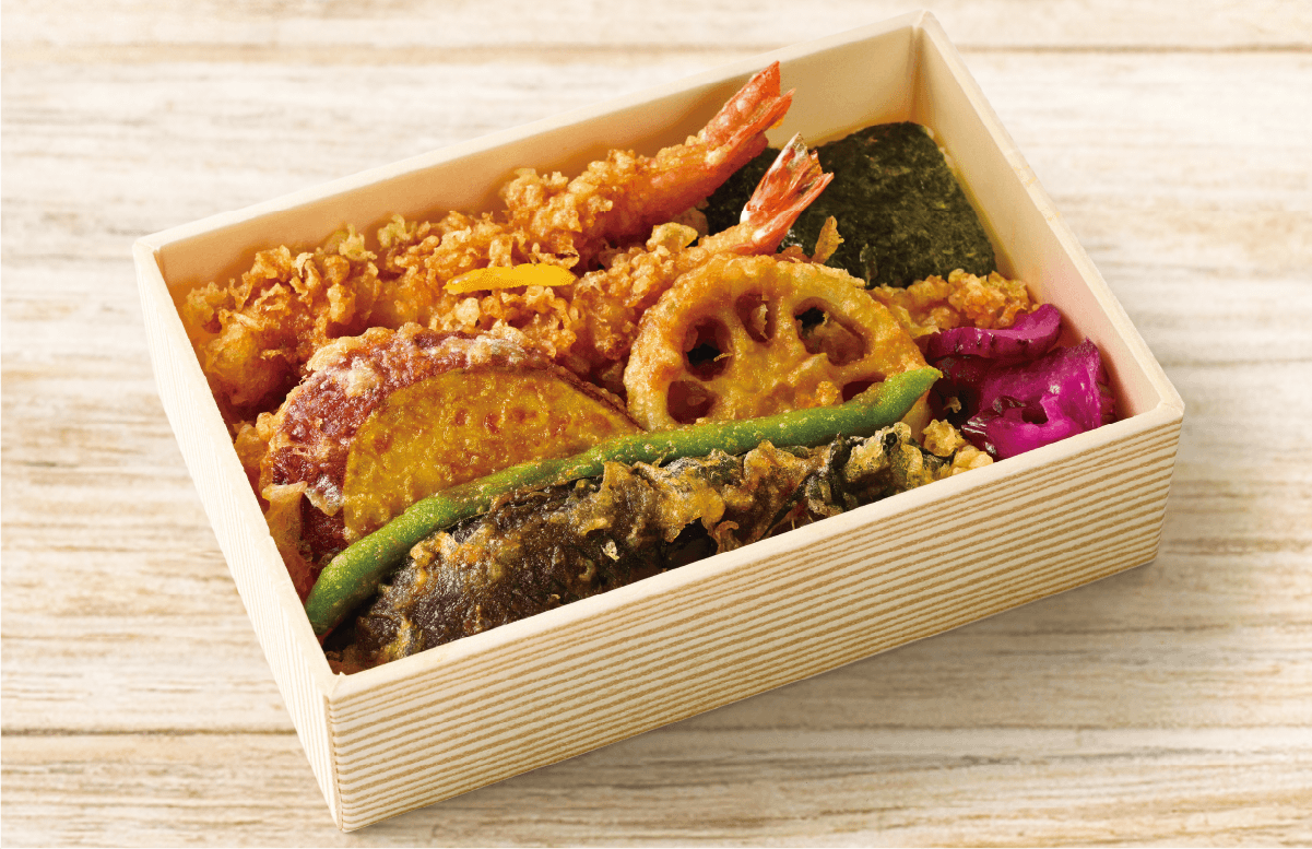 海老野菜天丼弁当 1折 ¥1,080（税込）